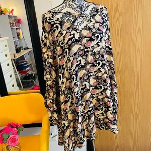 Southern Stitch Women’s Colorful Bell Sleeve Boho Paisley Tunic Dress Size XXL